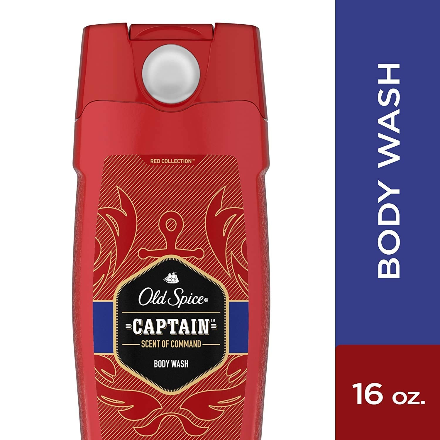 Old Spice Red Collection Captain Scent Body Wash for Men – Pack of 4 (16 oz each)