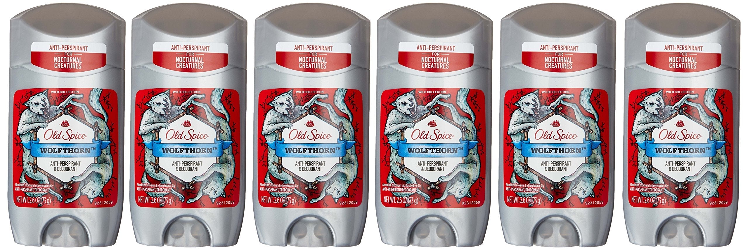 Old Spice Wolfthorn Anti-Perspirant Solid 2.6 oz (76 ml) – 6-Pack for Men