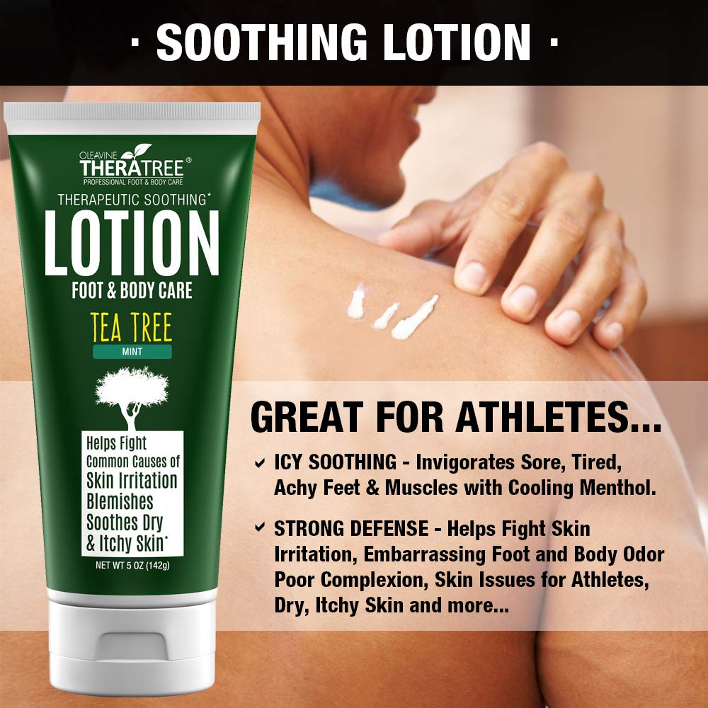 Oleavine TheraTree Tea Tree & Neem Oil Lotion – Soothe Irritation & Odor (Pack of 2)