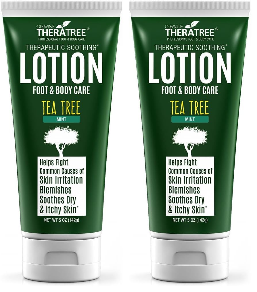 Oleavine TheraTree Tea Tree & Neem Oil Lotion – Soothe Irritation & Odor (Pack of 2)