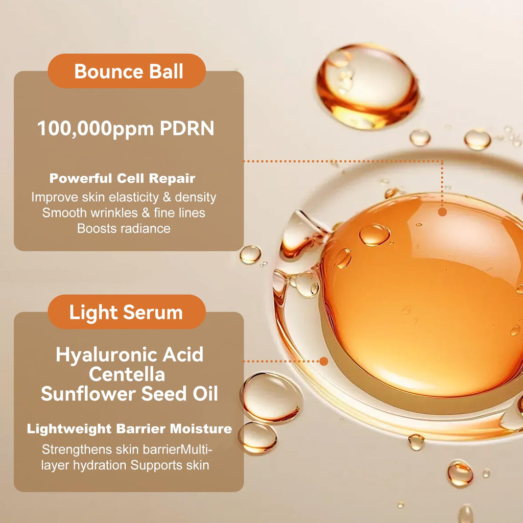OLELON Salmon PDRN Bounce Ball Serum — Glass Skin, Non-Sticky (1.01 fl oz)