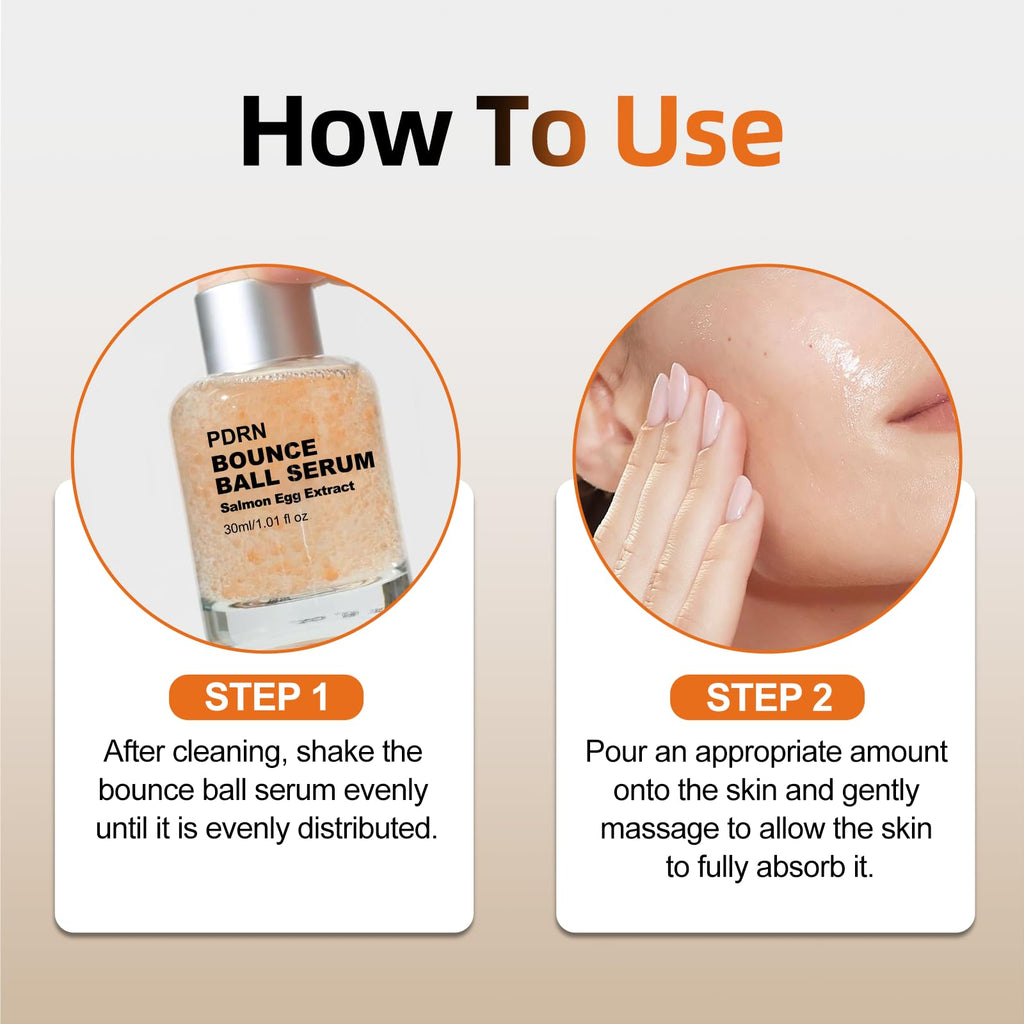 OLELON Salmon PDRN Bounce Ball Serum — Glass Skin, Non-Sticky (1.01 fl oz)
