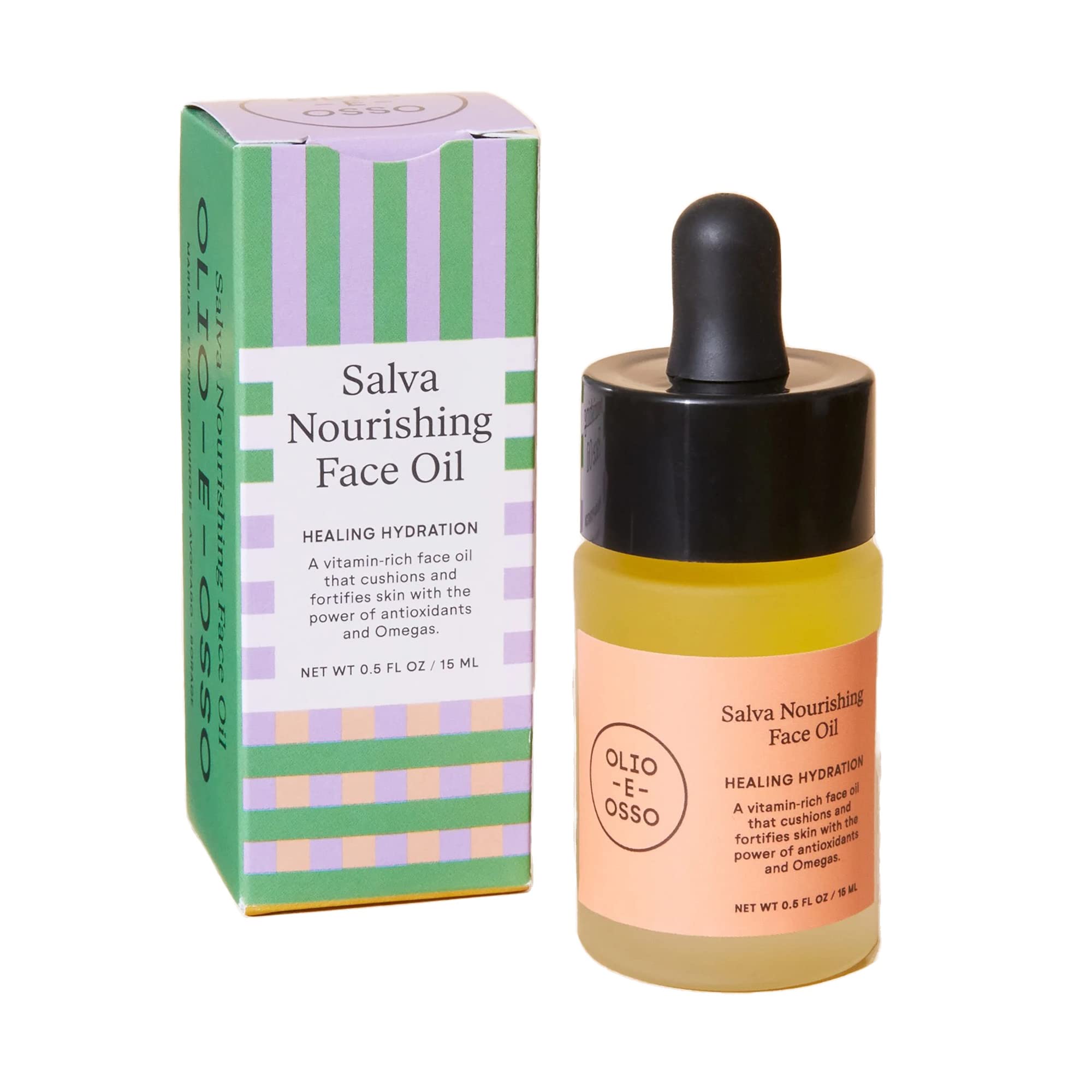 OLIO E OSSO Salva Nourishing Face Oil – Natural, Non-Toxic Clean Beauty (0.5 fl oz / 15 mL)