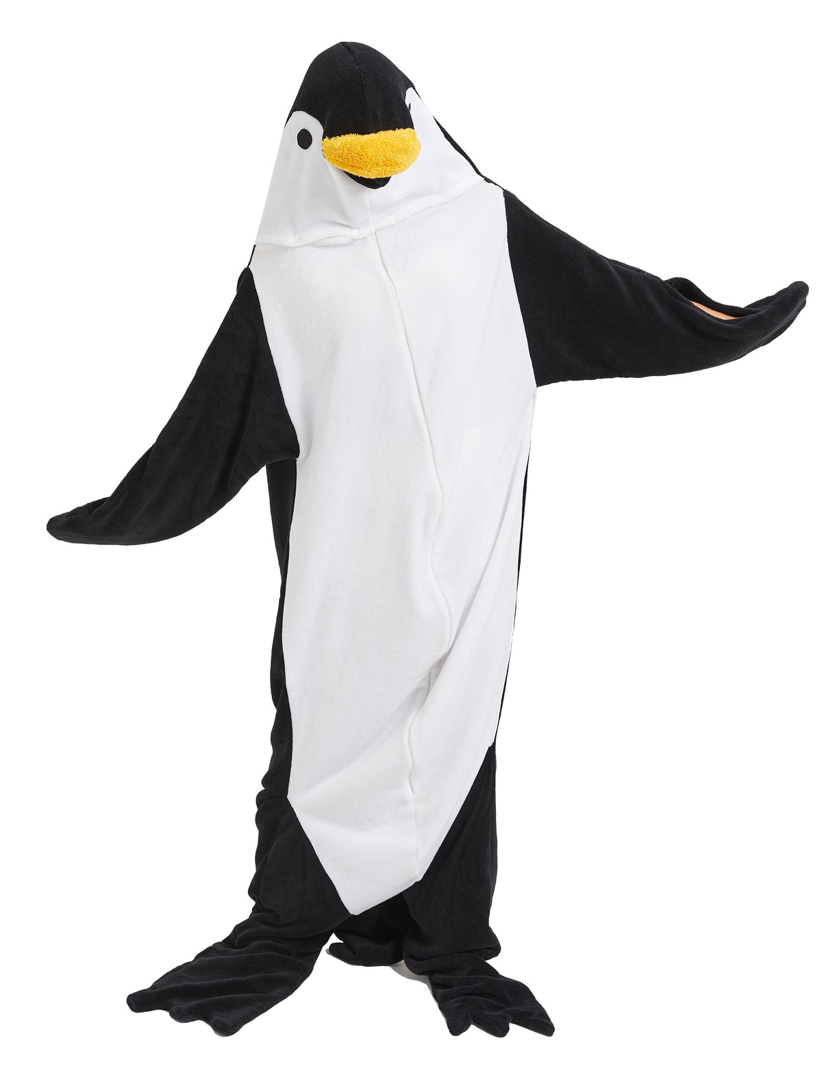 OLIVIA ROCCO Oversized Penguin Wearable Blanket Hoodie Fleece With Sleeves One Size
