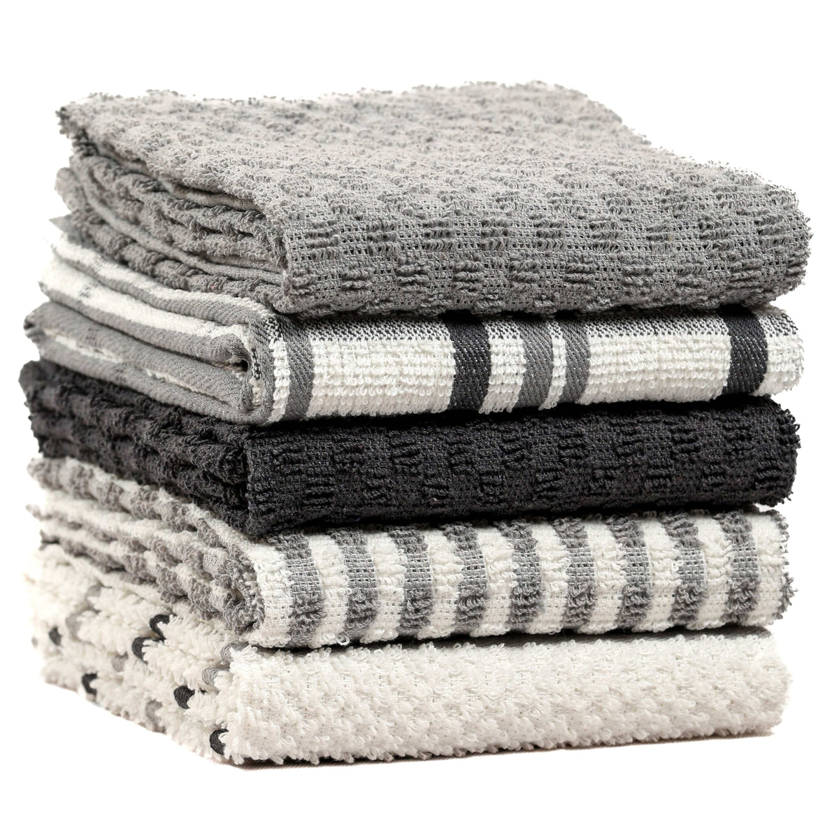 OLIVIA ROCCO 5 Pack Cotton Terry Kitchen Towels 45x65cm Super Absorbent Quick Drying