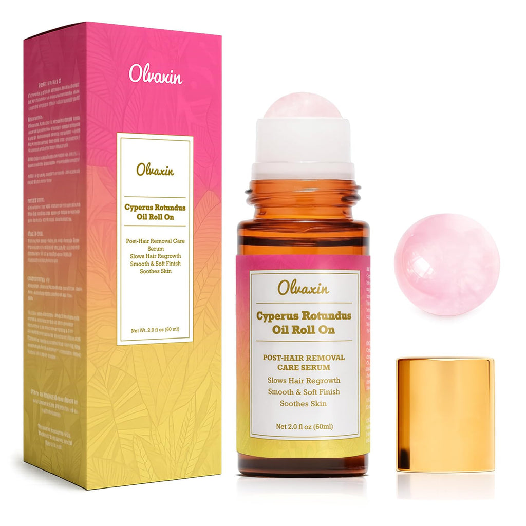 Olvaxin Cyperus Rotundus Oil for Hair Removal — Gentle Plant-Based Serum Roll-On, 60ml