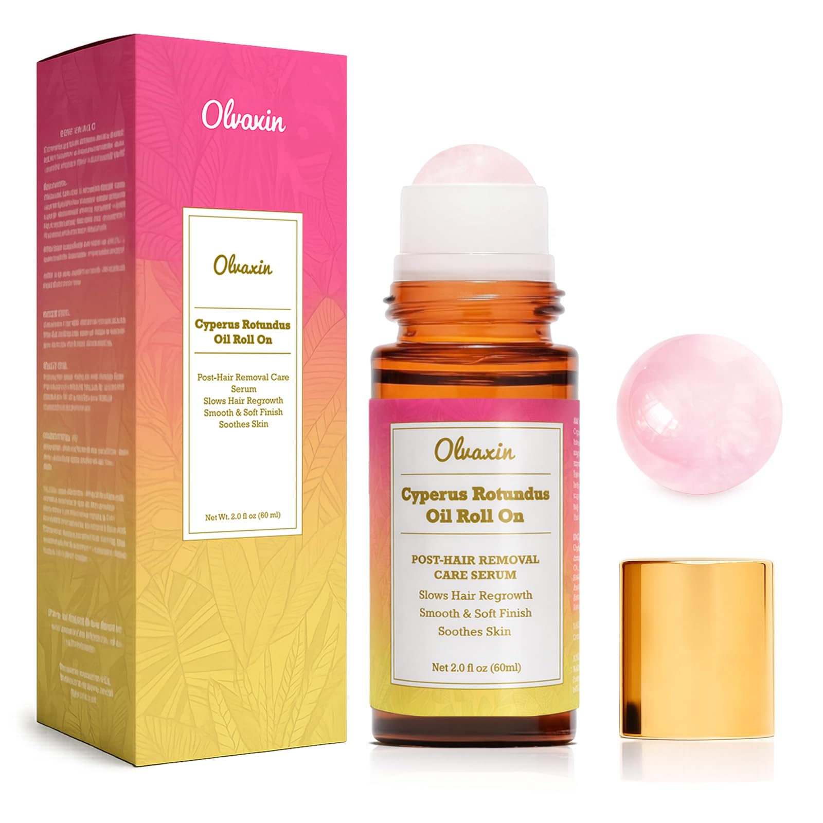 Olvaxin Cyperus Rotundus Oil for Hair Removal — Gentle Plant-Based Serum Roll-On, 60ml