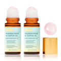 Olvaxin Frankincense & Castor Oil Roll-On with Rose Quartz — 2-Pack, 3.4 fl oz Total