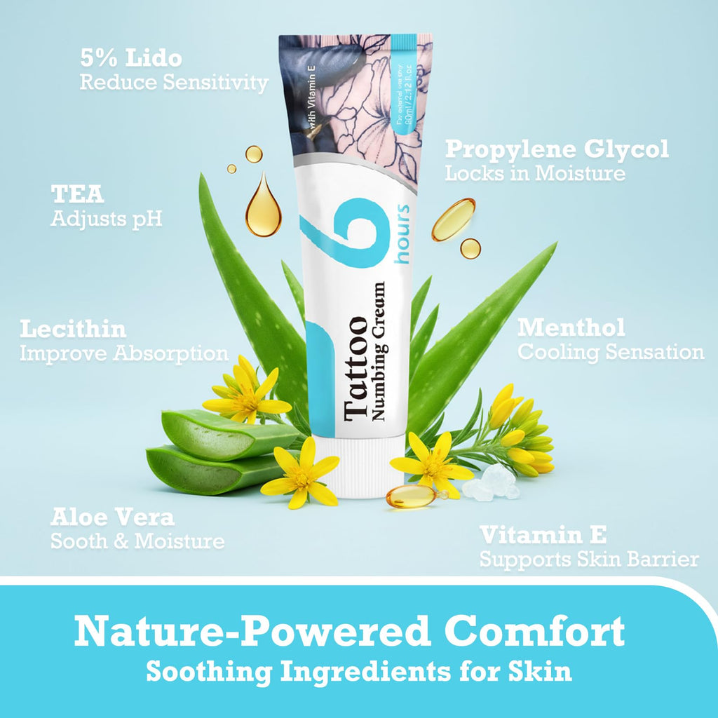 Olvaxin Tattoo & Waxing Prep Comfort Cream – Fast-Absorbing Emu Oil Formula, 2.12 fl oz