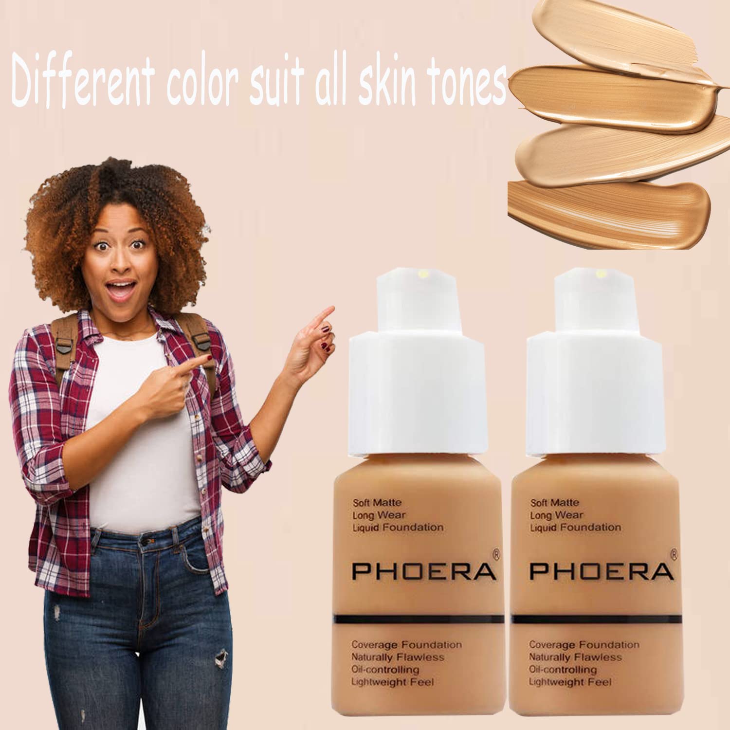 Omaky Phoera Foundation - Full Coverage Matte Foundation | Oil Control & Long-Lasting