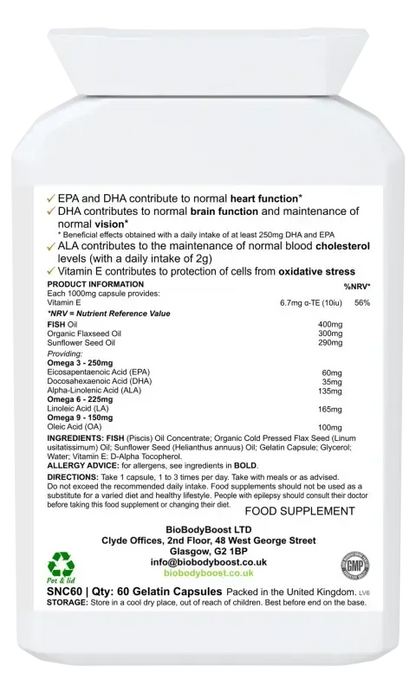 OmegaBalance Omega 3 6 9 Oil Blend | Essential Fatty Acids UK