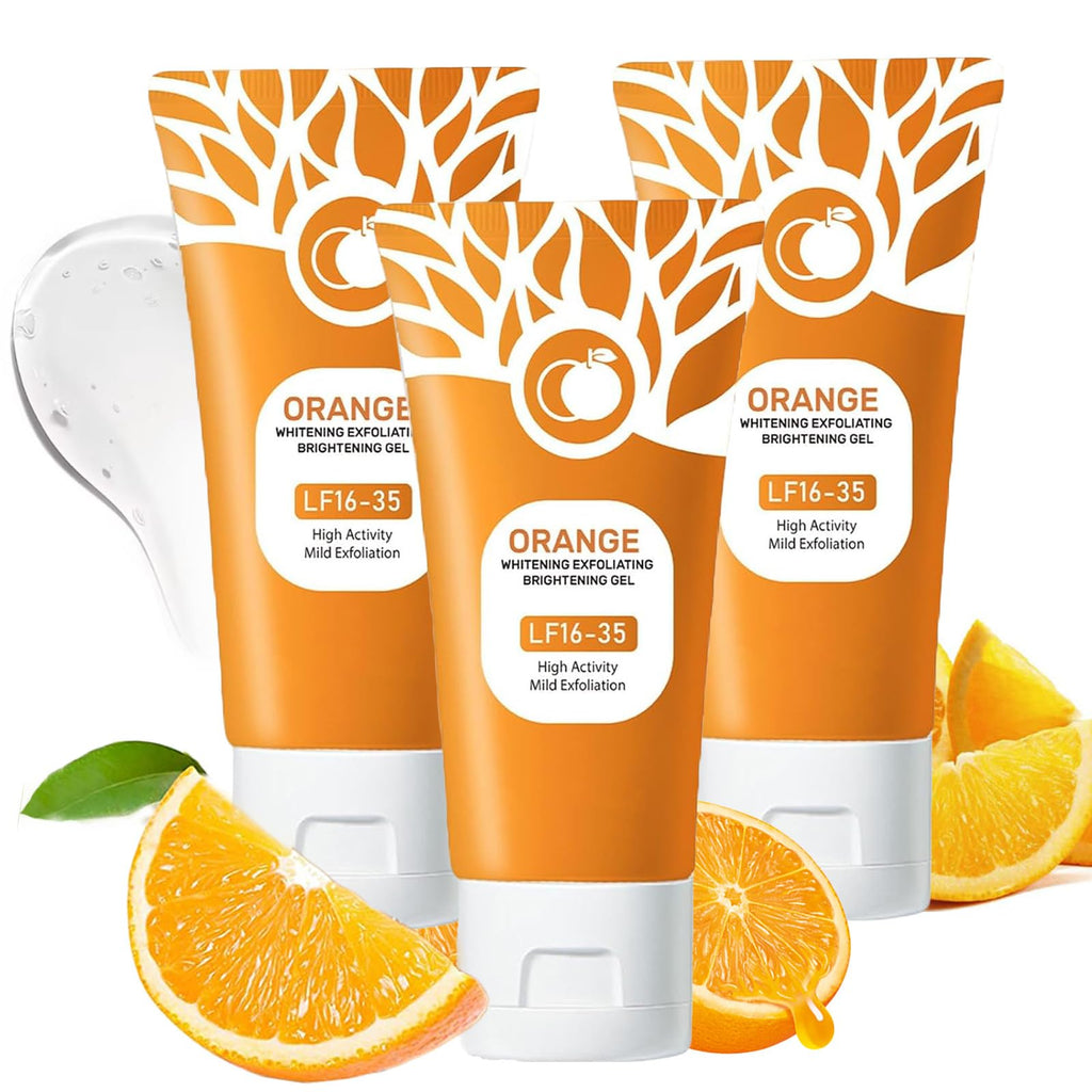 Omexry Orange Exfoliating Gel Scrub – Purifying Enzyme Face & Body Cleanser (3pc)