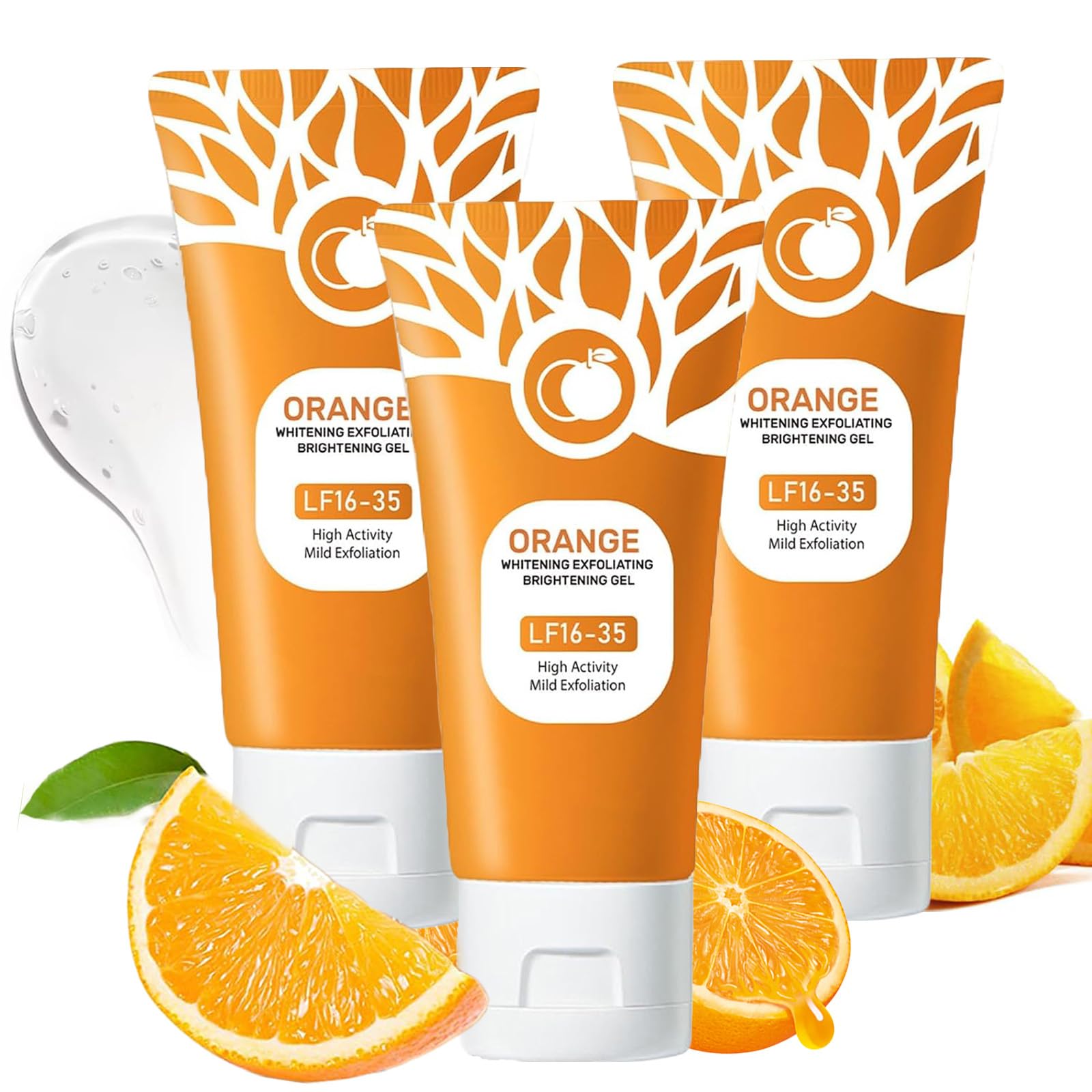 Omexry Orange Exfoliating Gel Scrub – Purifying Enzyme Face & Body Cleanser (3pc)