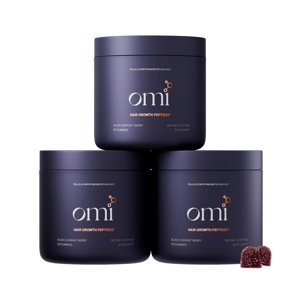 OMI WELLBEAUTY Hair Growth Peptides Gummies – Doctor-Recommended Patented Biotech, 180 Count