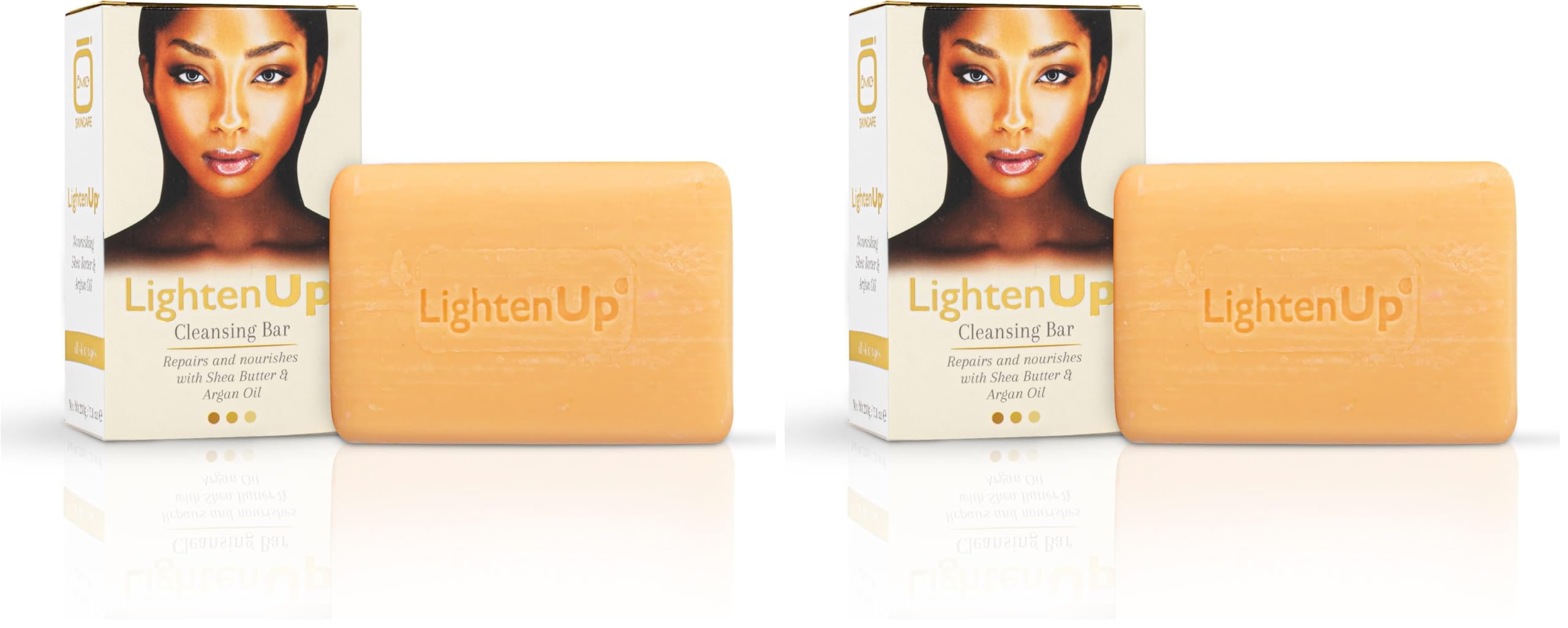 OMIC Lighten-Up Anti-Aging Cleansing Bar Soap 200g – Shea Butter & Argan Oil, Pack of 2