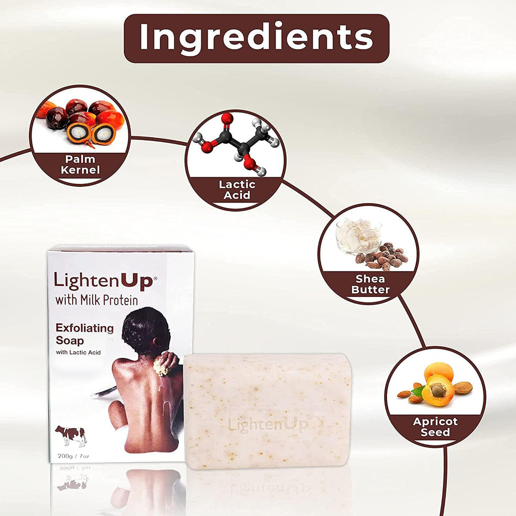 OMIC Lighten-Up Lactic Acid Exfoliating Soap – 7.7 oz / 200 g Pack of 2