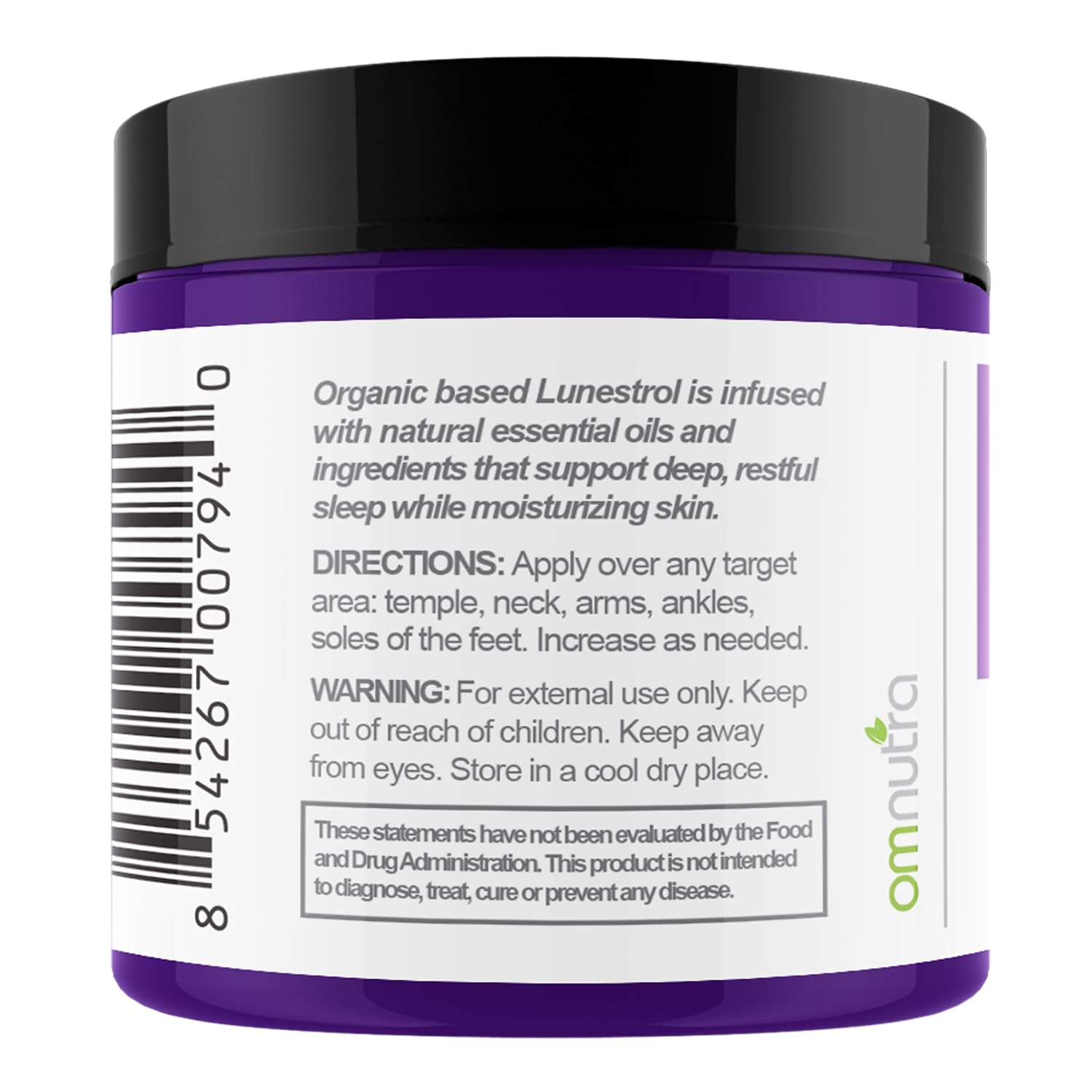 OmNutra Topical Magnesium Sleep Cream – Lavender, Melatonin-Free Deep Sleep Lotion (4 oz)