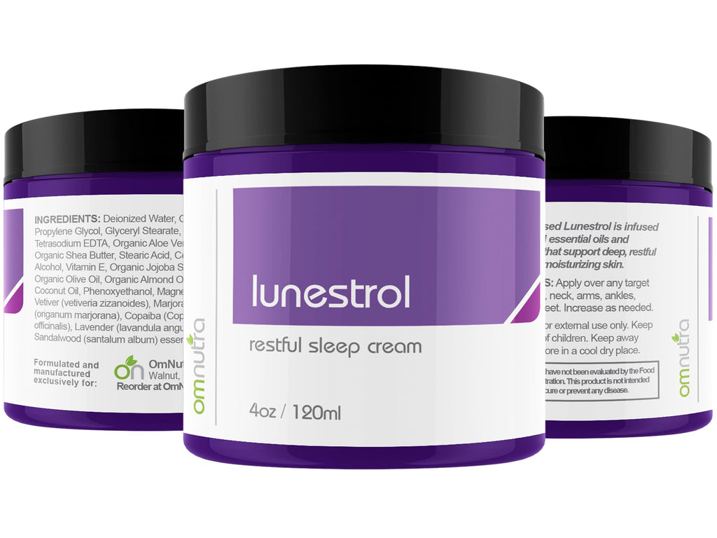 OmNutra Topical Magnesium Sleep Cream – Lavender, Melatonin-Free Deep Sleep Lotion (4 oz)