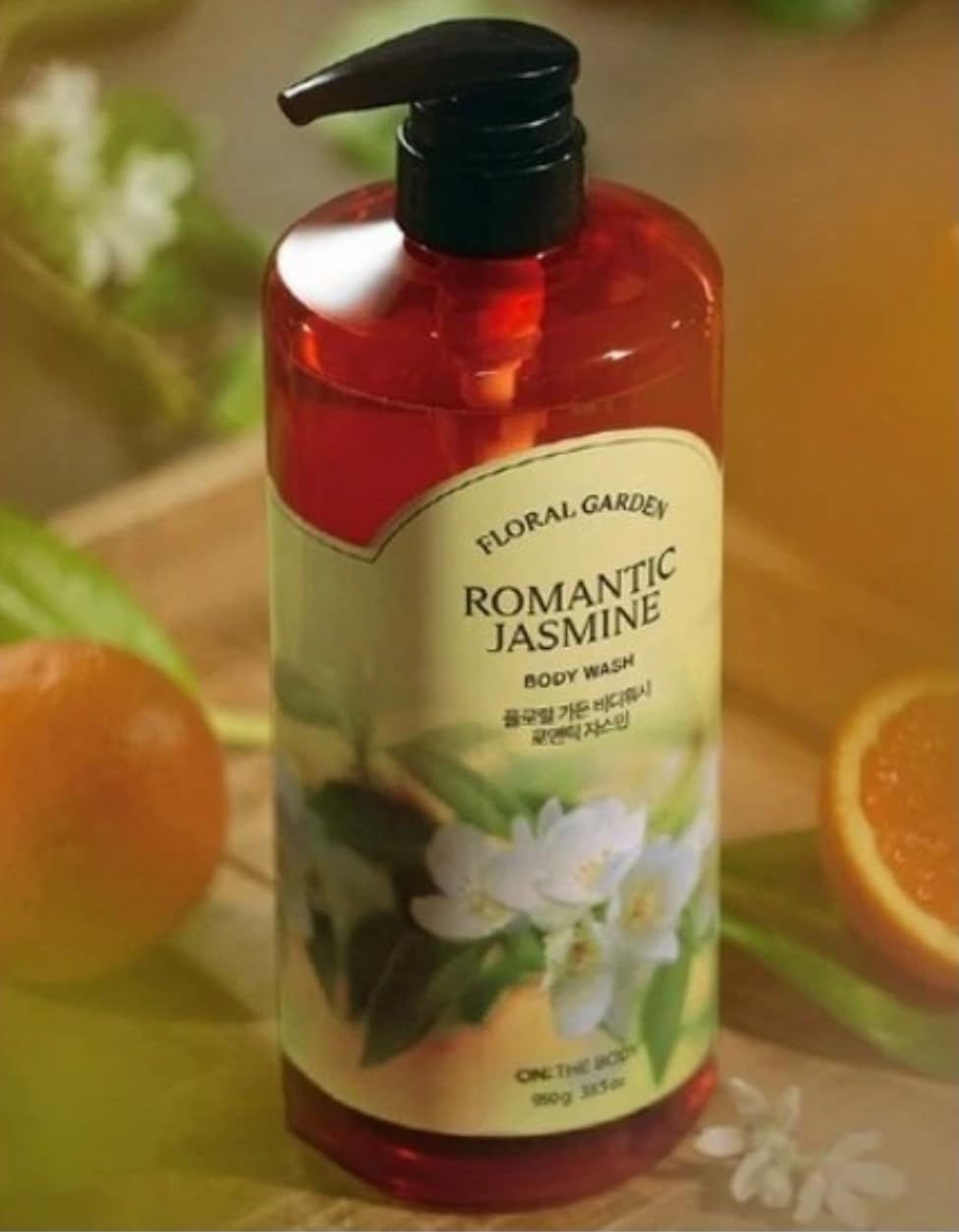 On The Body Floral Garden Jasmine Body Wash – 33.5 oz with Pump Dispenser