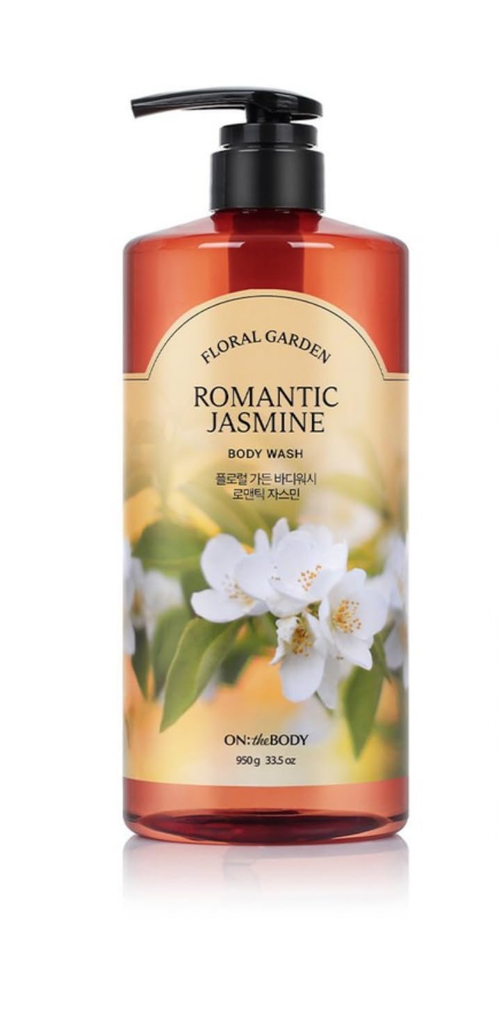 On The Body Floral Garden Jasmine Body Wash – 33.5 oz with Pump Dispenser
