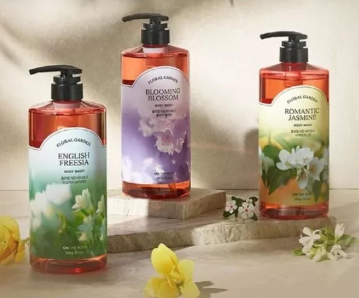 On The Body Floral Garden Jasmine Body Wash – 33.5 oz with Pump Dispenser