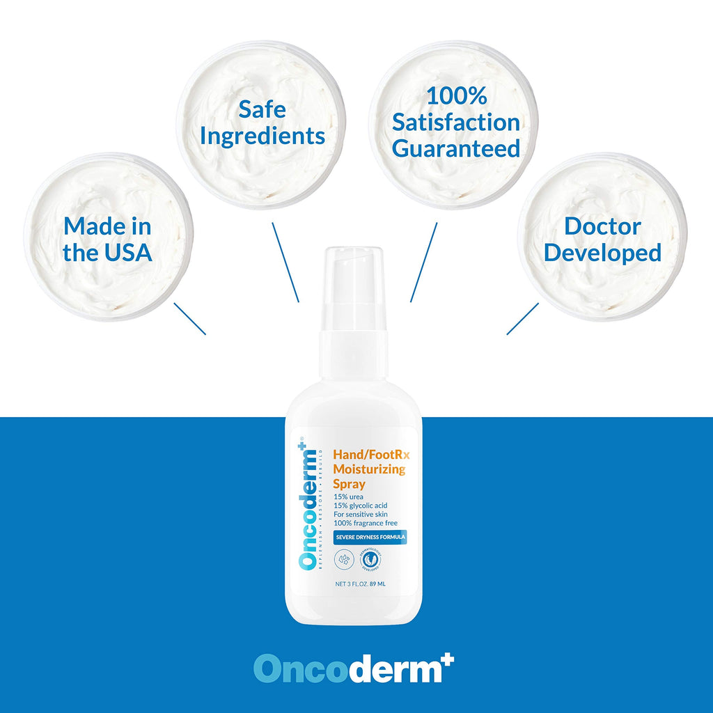 Oncoderm Hand & FootRx Moisturizing Spray – Oncology Skin Care for Cancer Patients (3 oz)