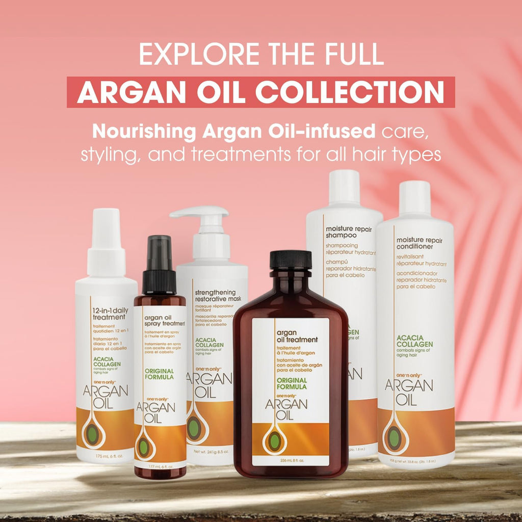 One 'N Only Argan Oil Hair Treatment - Lightweight Hydrating Hair Oil for Natural Hair, Wigs & Extensions (2pk)