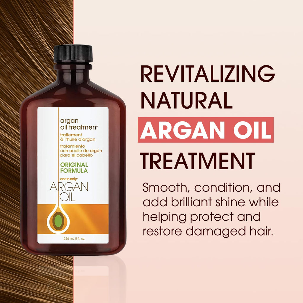 One 'N Only Argan Oil Hair Treatment – Lightweight Hydration for Natural Hair, Wigs & Extensions | Shine, Heat Protection (8 oz)