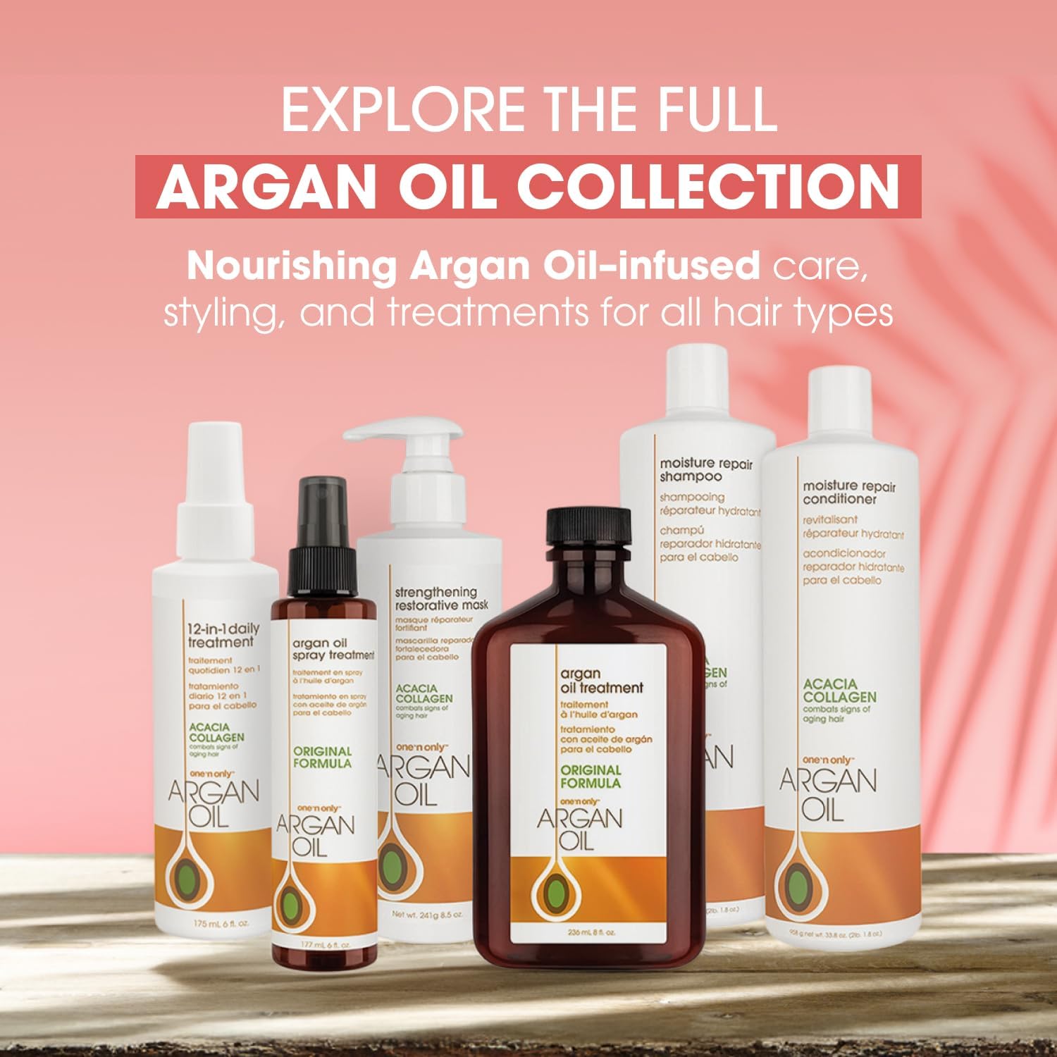 One 'N Only Argan Oil Hair Treatment – Lightweight Hydration for Natural Hair, Wigs & Extensions | Shine, Heat Protection (8 oz)