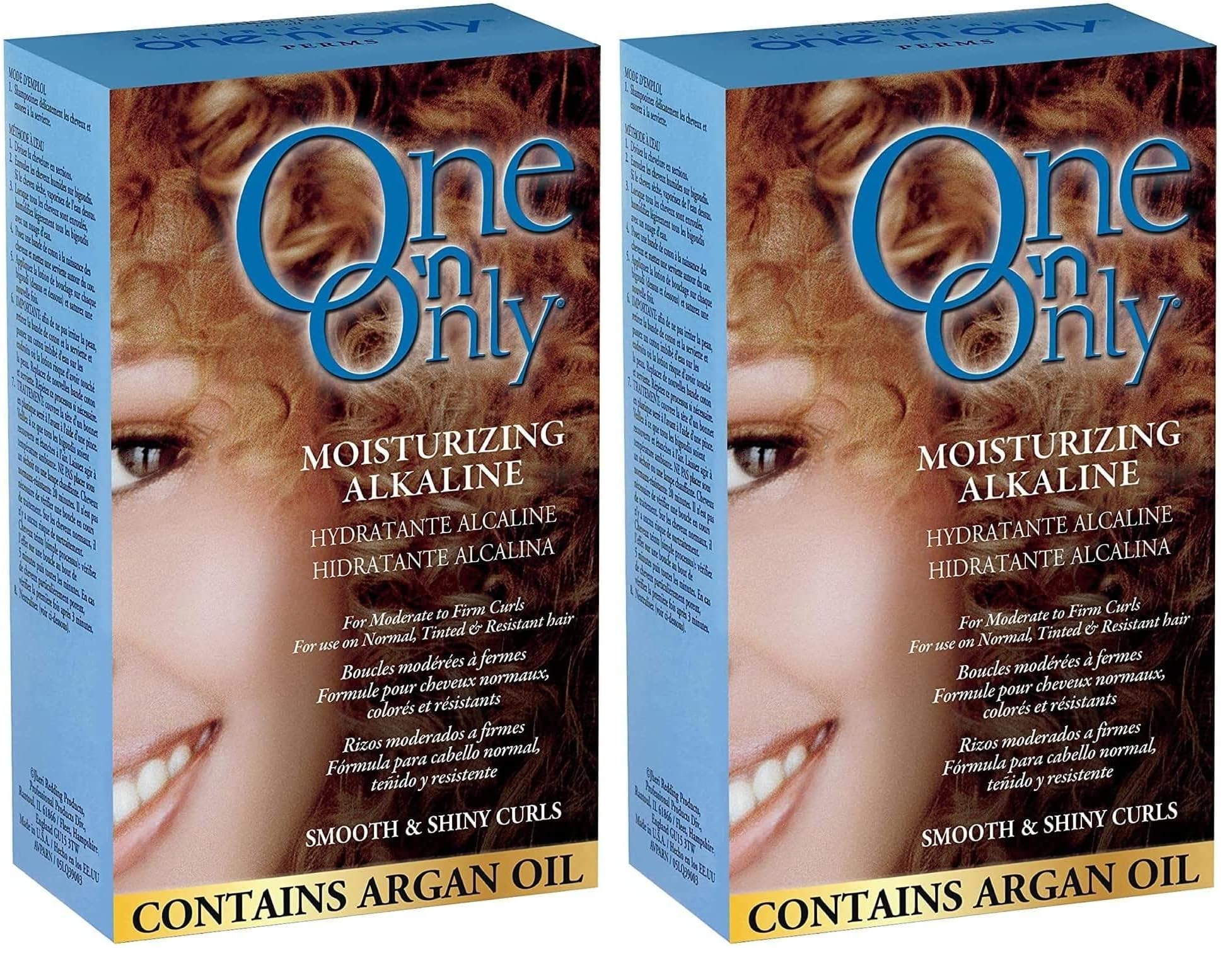 One 'n Only Moisturizing Alkaline Perm with Argan Oil – Pack of 2 | True-to-Rod Curls, Fresh Scent