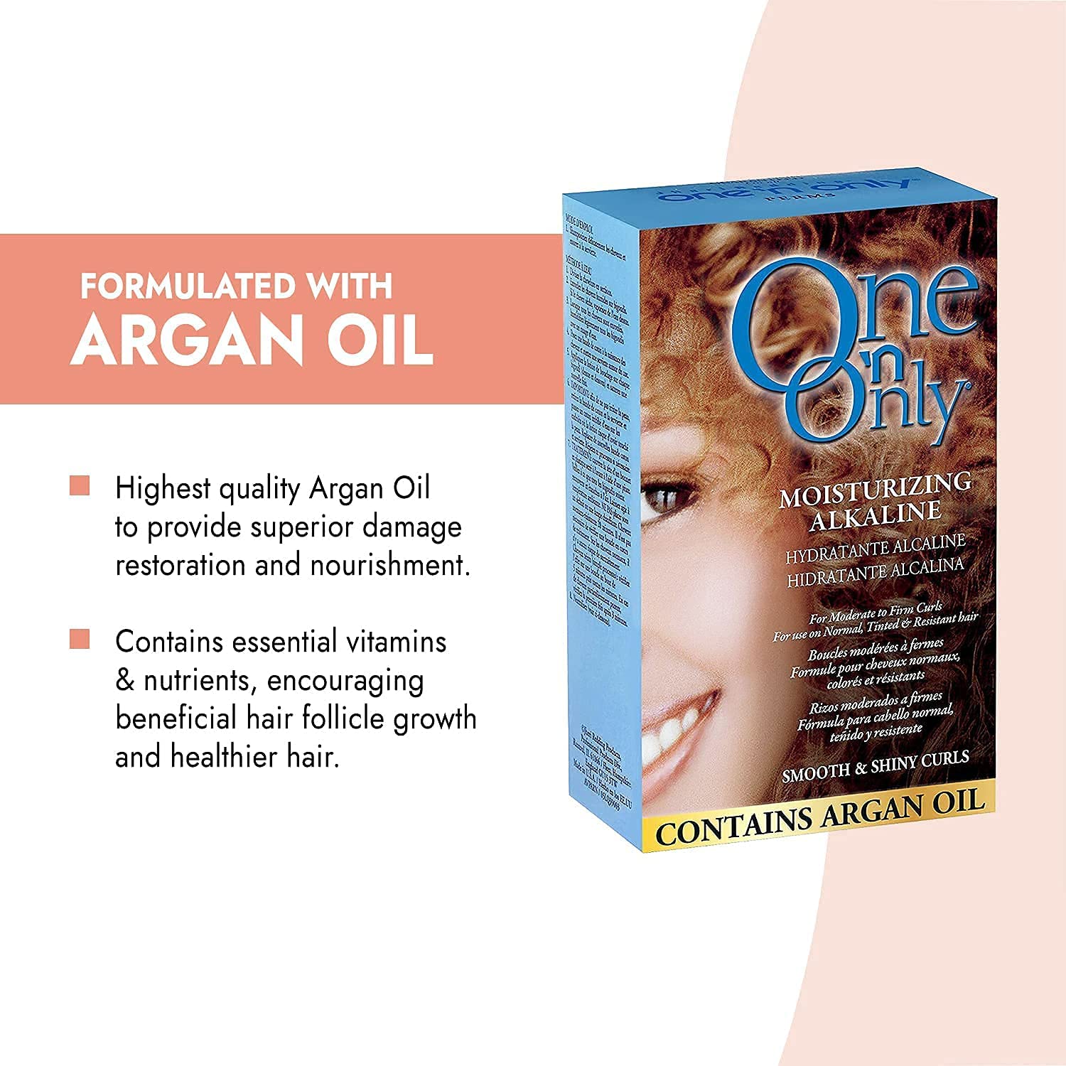 One 'n Only Moisturizing Alkaline Perm with Argan Oil – Pack of 2 | True-to-Rod Curls, Fresh Scent
