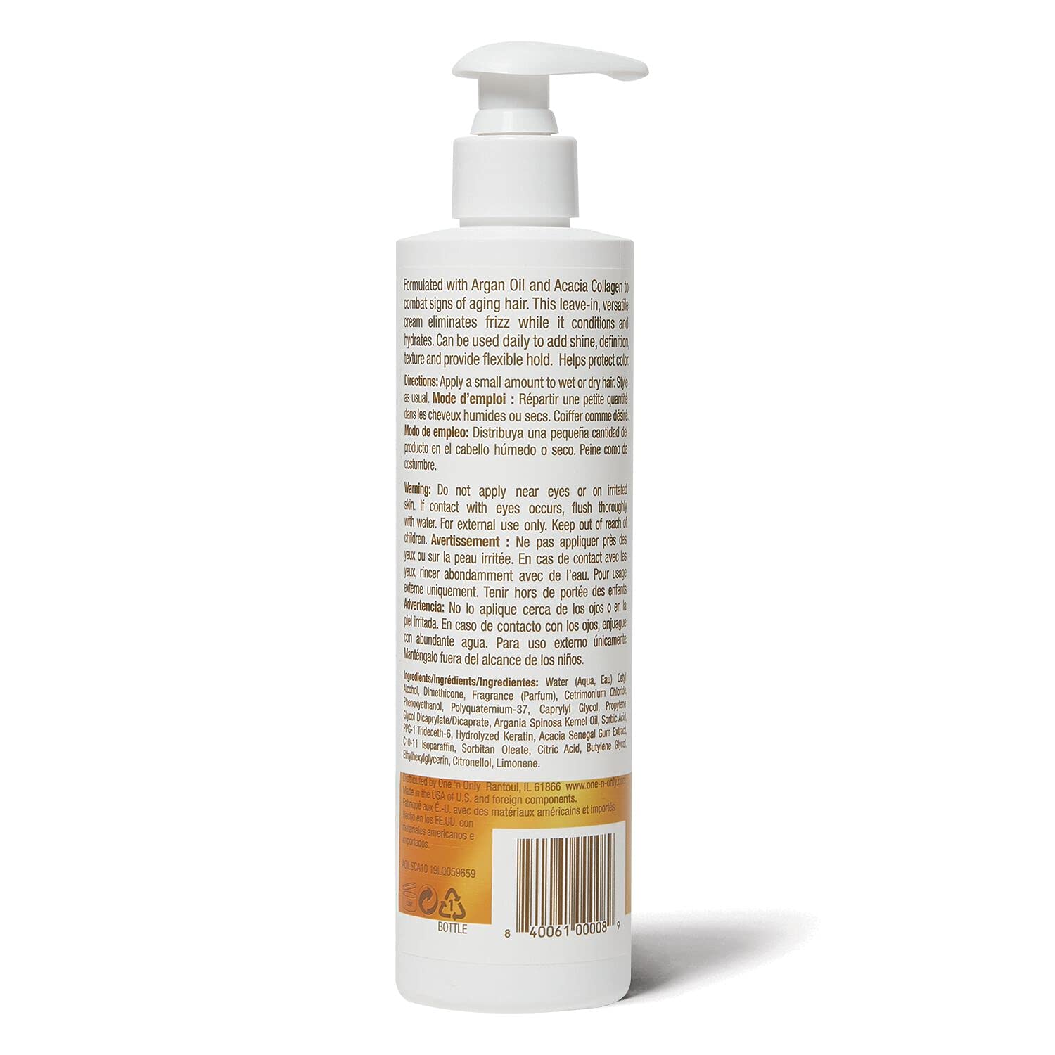One 'n Only Smoothing Styling Hair Cream 9.8 oz – 2 Pack | Frizz Control & Shine