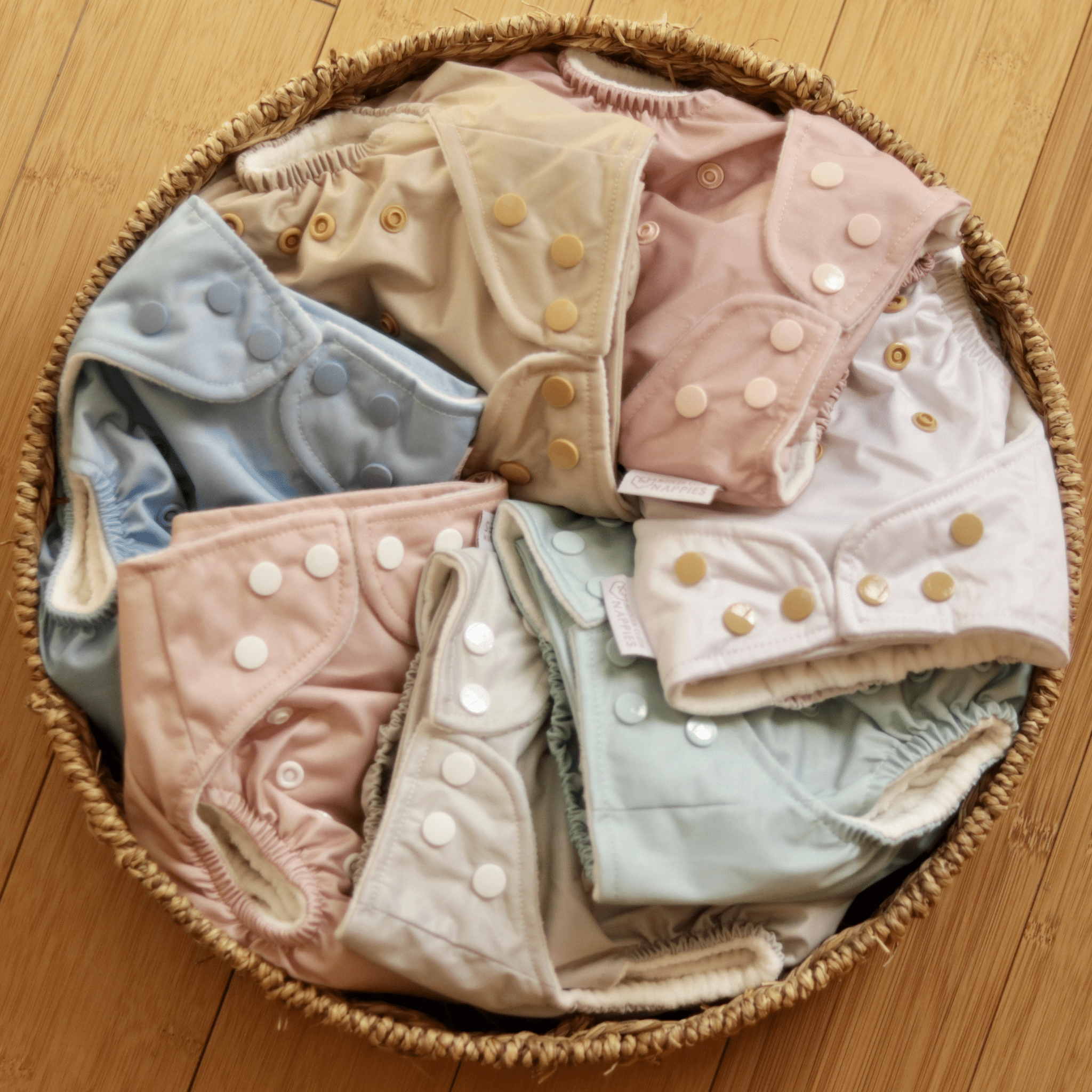 One Size All-In-One Reusable Cloth Nappy - Dusty Blue