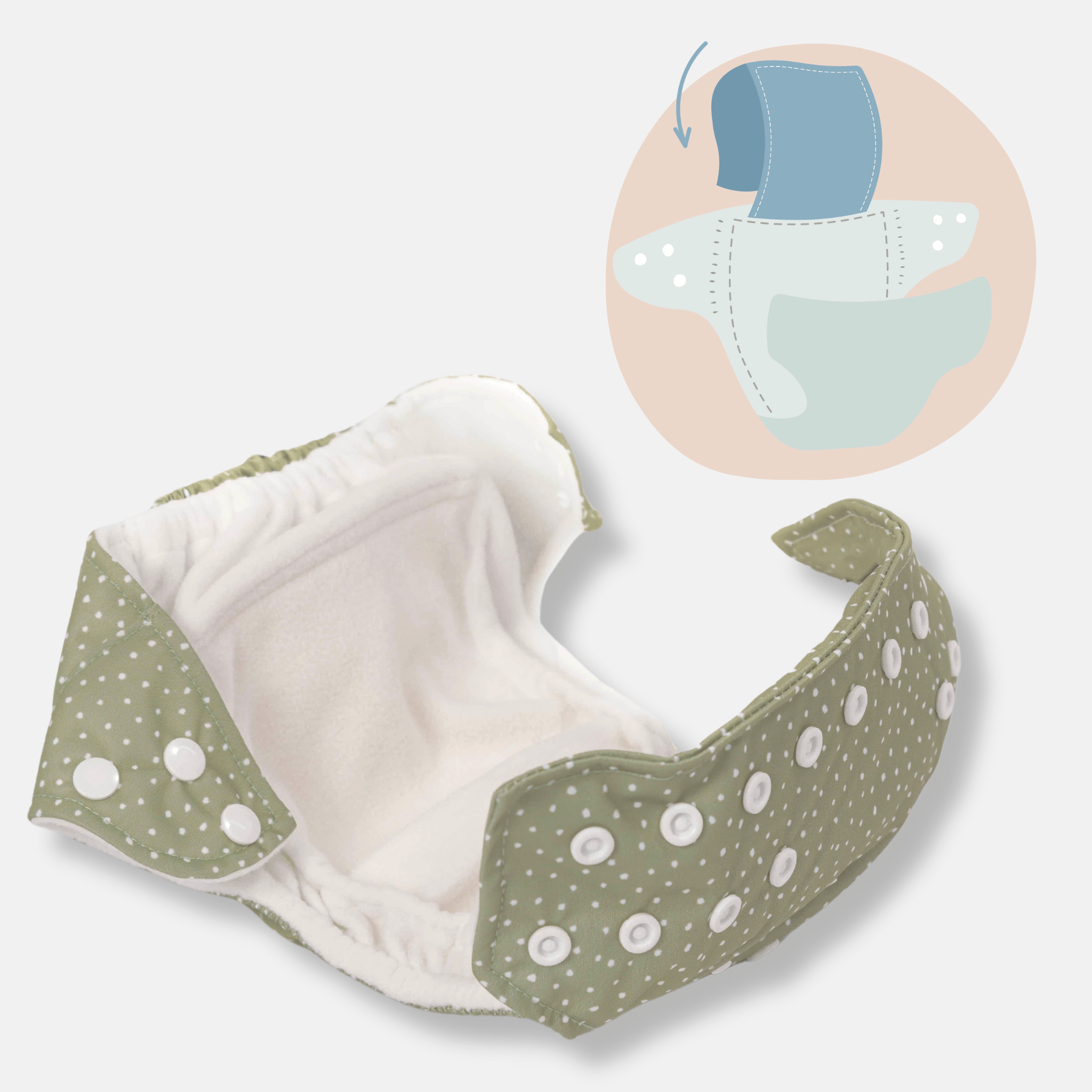Peppa Pig One Size All-In-One Reusable Cloth Nappy - Blush Stripe