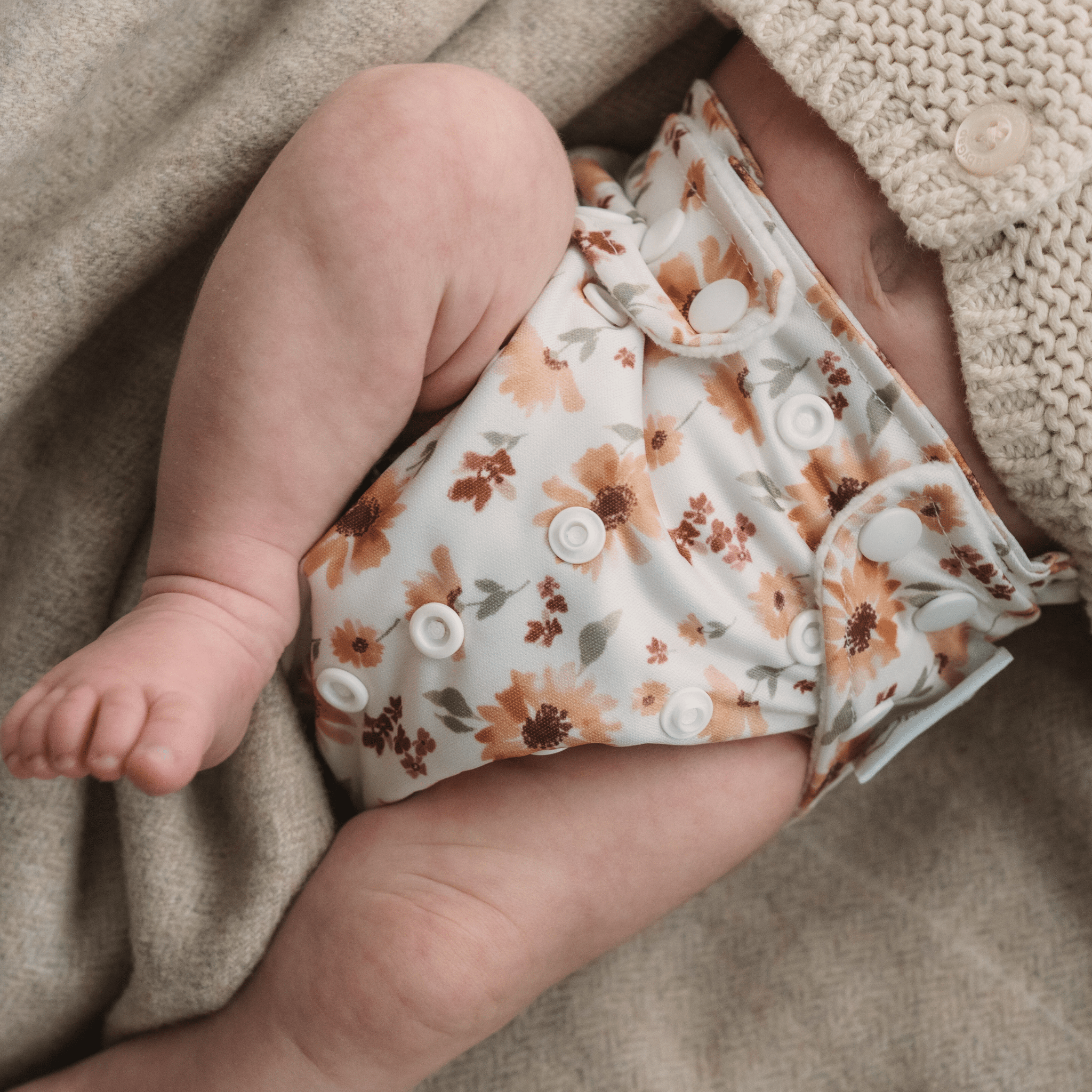 One Size All-In-One Reusable Cloth Nappy - Meadow