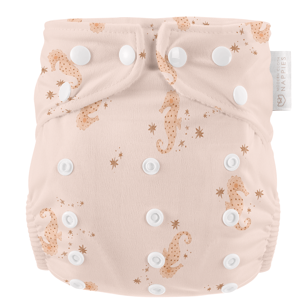 One Size Baby to Toddler Reusable Swim Nappies - Seahorse Snuggles