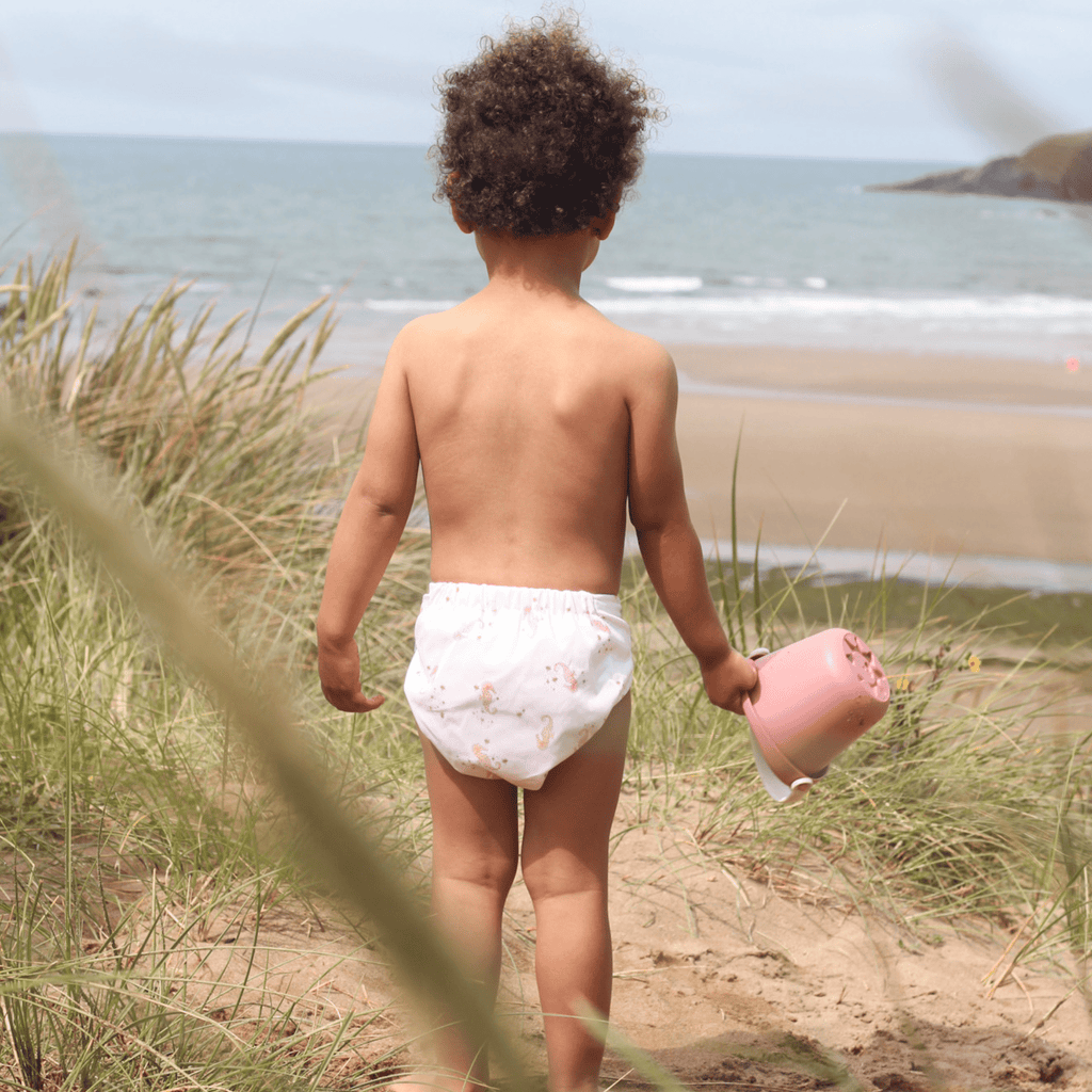 One Size Baby to Toddler Reusable Swim Nappies - Seahorse Snuggles