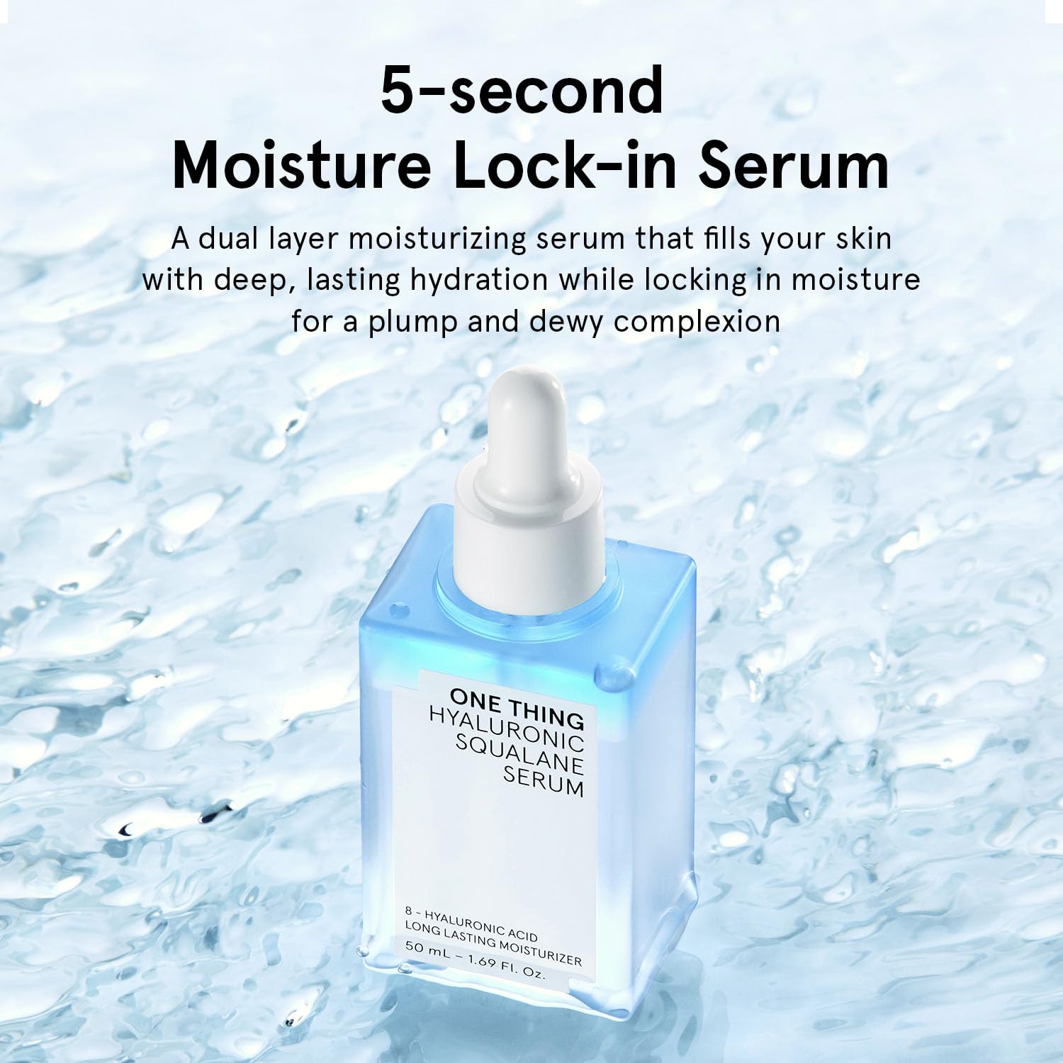 ONE THING Hyaluronic Squalane Serum (50ml) — Lightweight Dual-Layer Hydration (Korean Skincare)