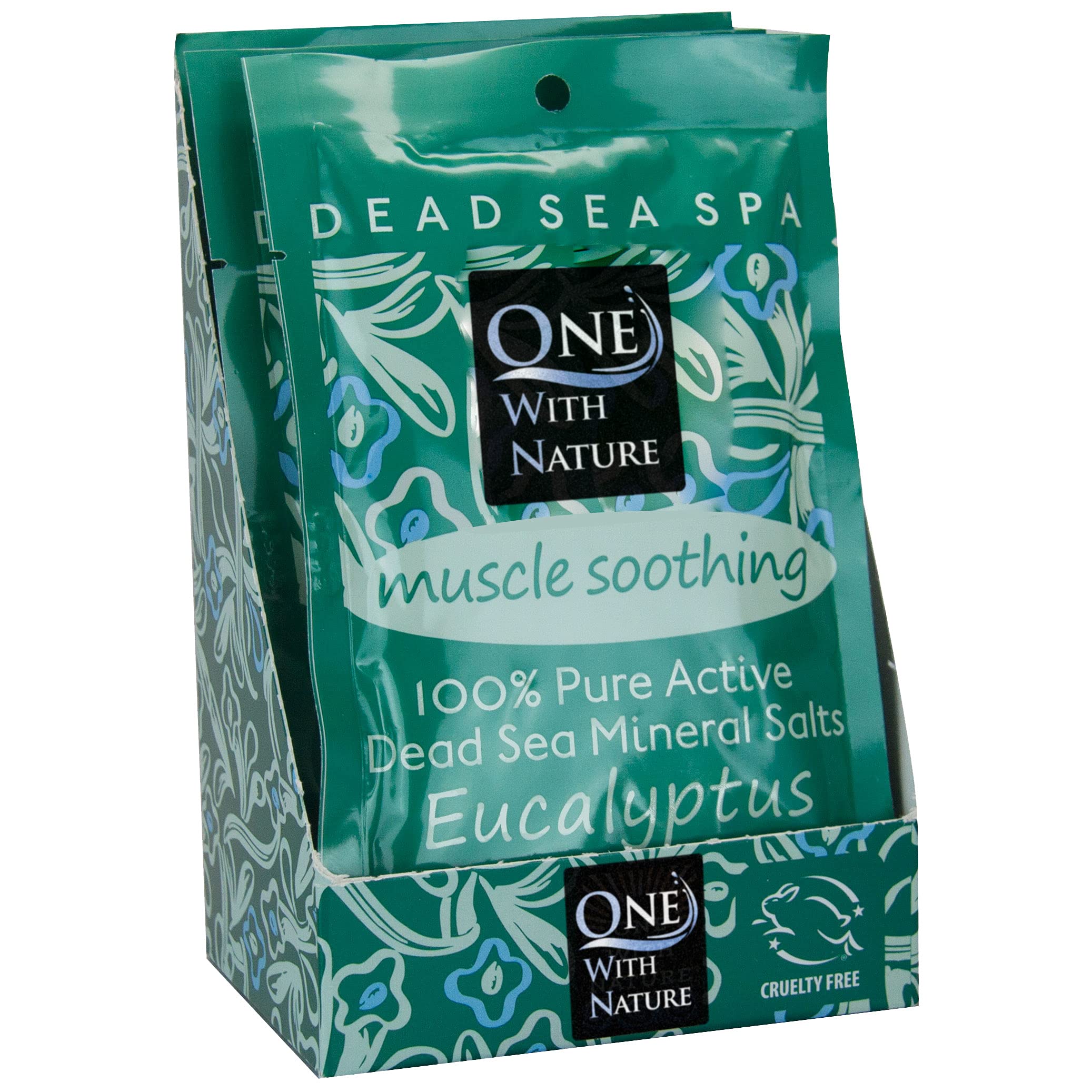 One With Nature Dead Sea Salt Bath with Eucalyptus – 6x2.5oz Pack