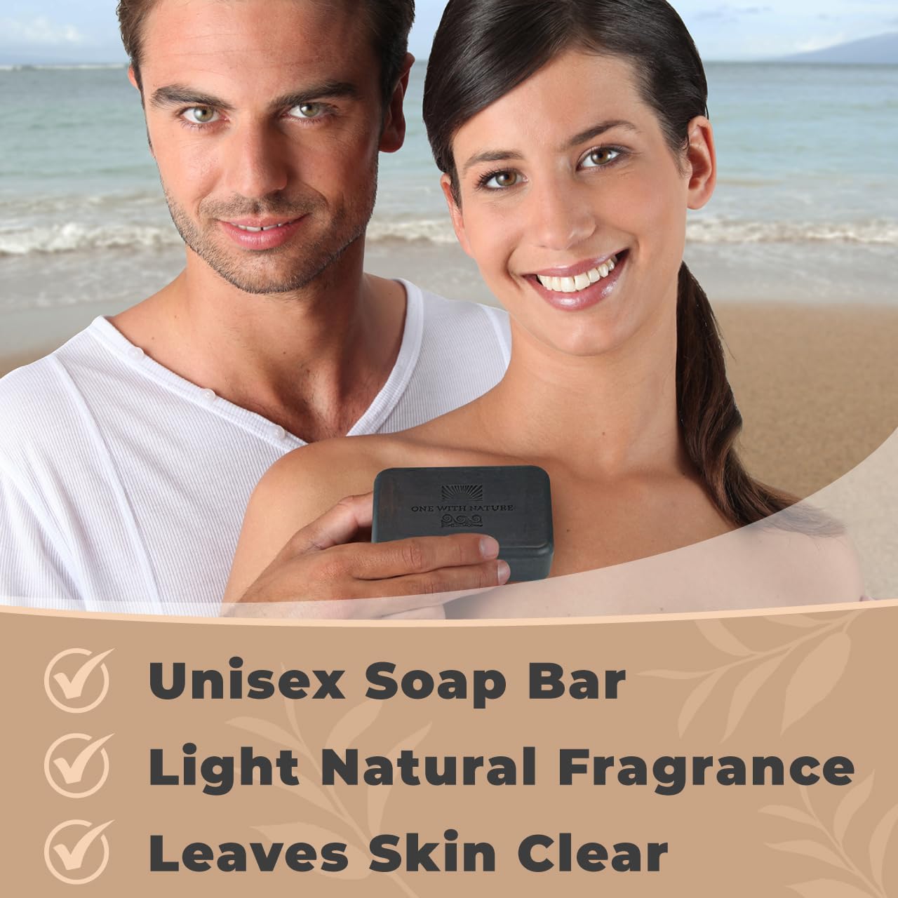 One With Nature Dead Sea Soap 7oz 3-Pack – Detoxifying & Exfoliating Bars