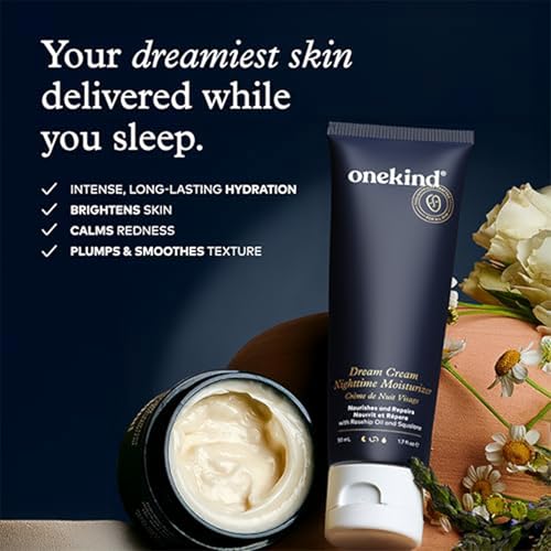 Onekind Night Moisturizer for Face – Hydrating Anti-Aging Cream with Squalane, Rosehip & Shea Butter (1.7 oz)