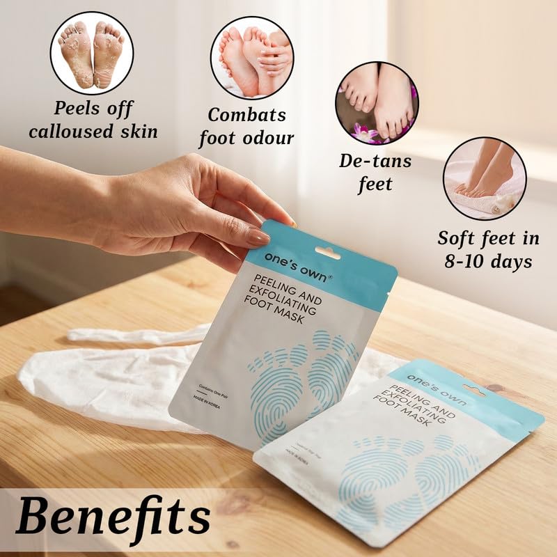 One's Own Korean Foot Peel Mask – Exfoliating Foot Mask for Dry Feet | 2 Pairs