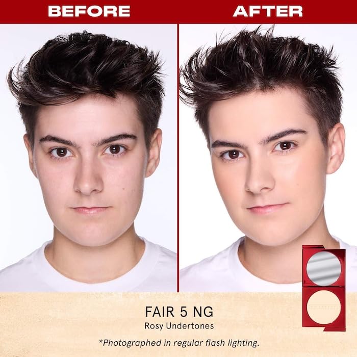 One Size Patrick Starrr Turn Up The Base Powder Foundation Fair 5 NG | Buildable Medium-to-Full Coverage, Soft Matte Finish