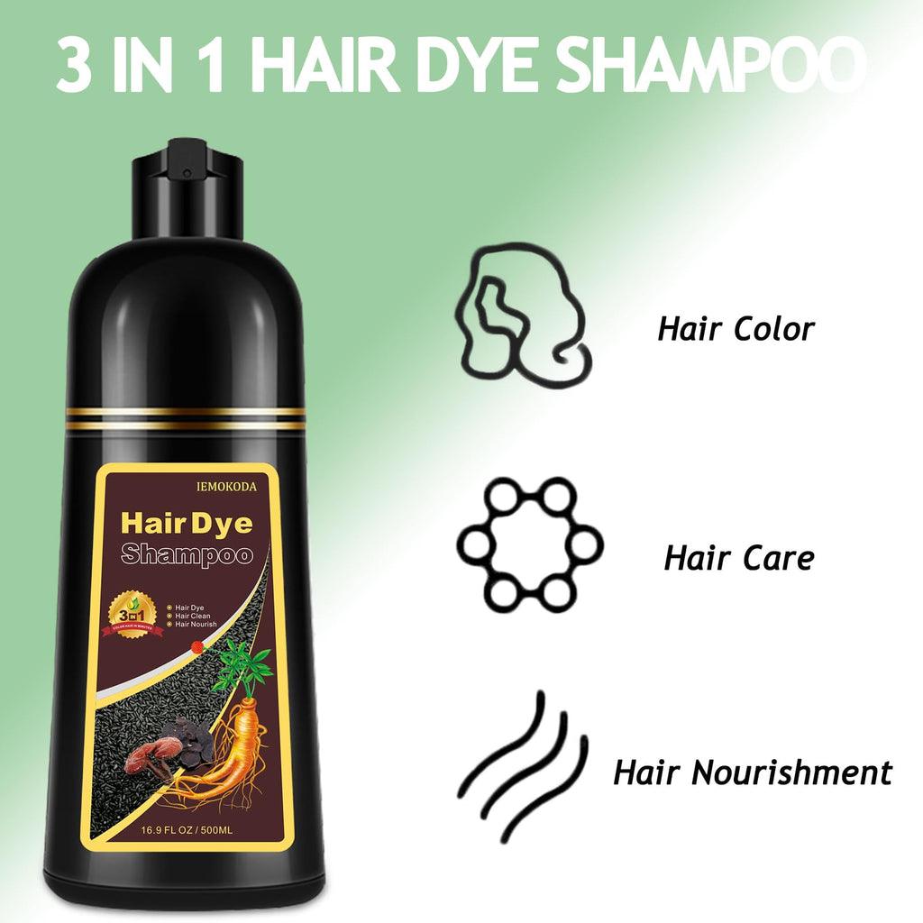 Onilyua Hair Dye Shampoo 3 in 1 Cherry Brown – Gentle, Long-Lasting Color (16.9 oz)