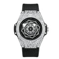 ONOLA Waterproof Sports Watch for Men - Quartz Diamond Clock with Leather Belt