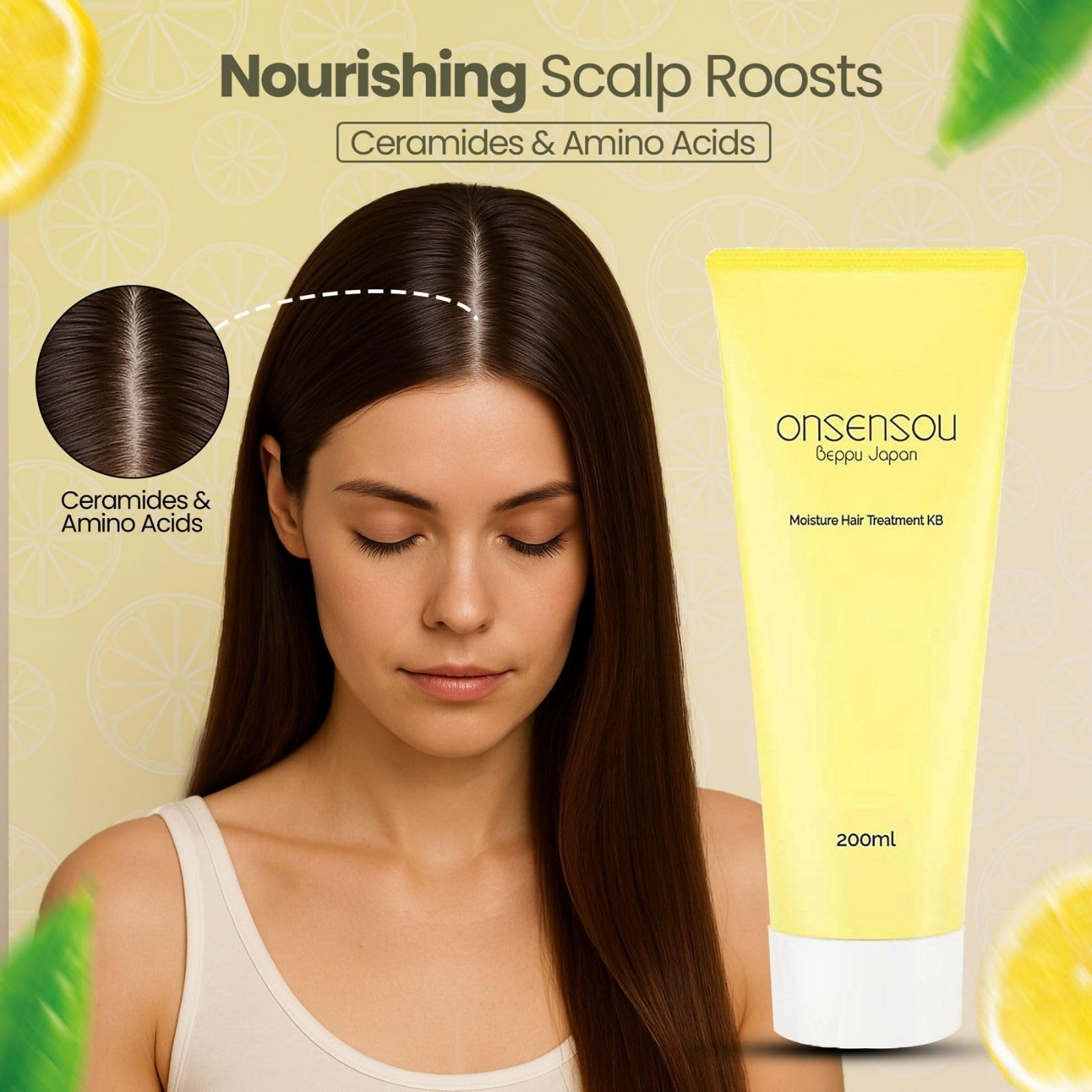 ONSENSOU Curly Hair Set – Sulfate-Free Shampoo & Conditioner with Green Algae, Hot Spring Yeast, Kabasu Citrus