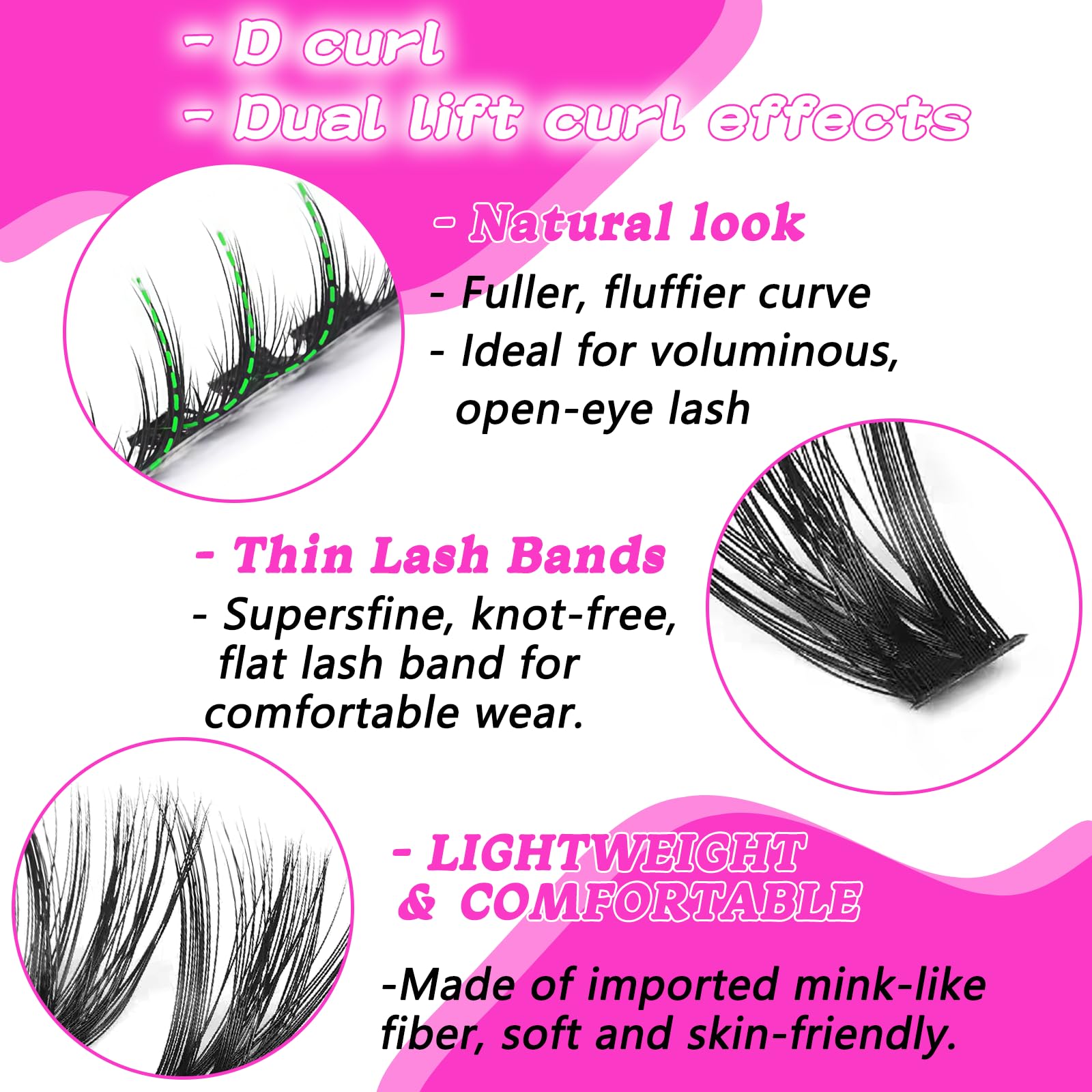 OOPPOO Manga Lash Clusters – 392 Pcs Fluffy 150D+150D D Curl Volume Lash Extensions 10-18mm