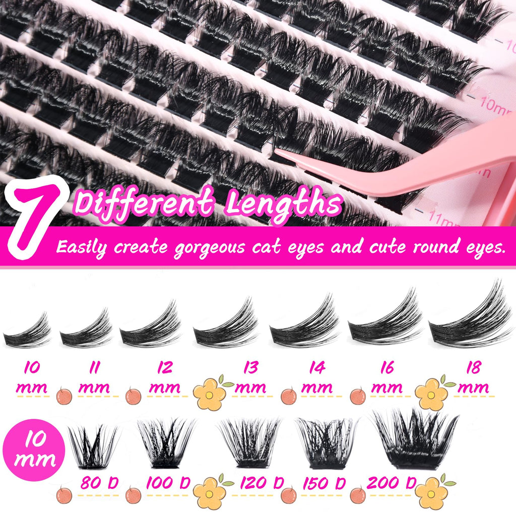 OOPPOO Manga Lash Clusters – 392 Pcs, 120D+120D D Curl Fluffy Volume Lashes