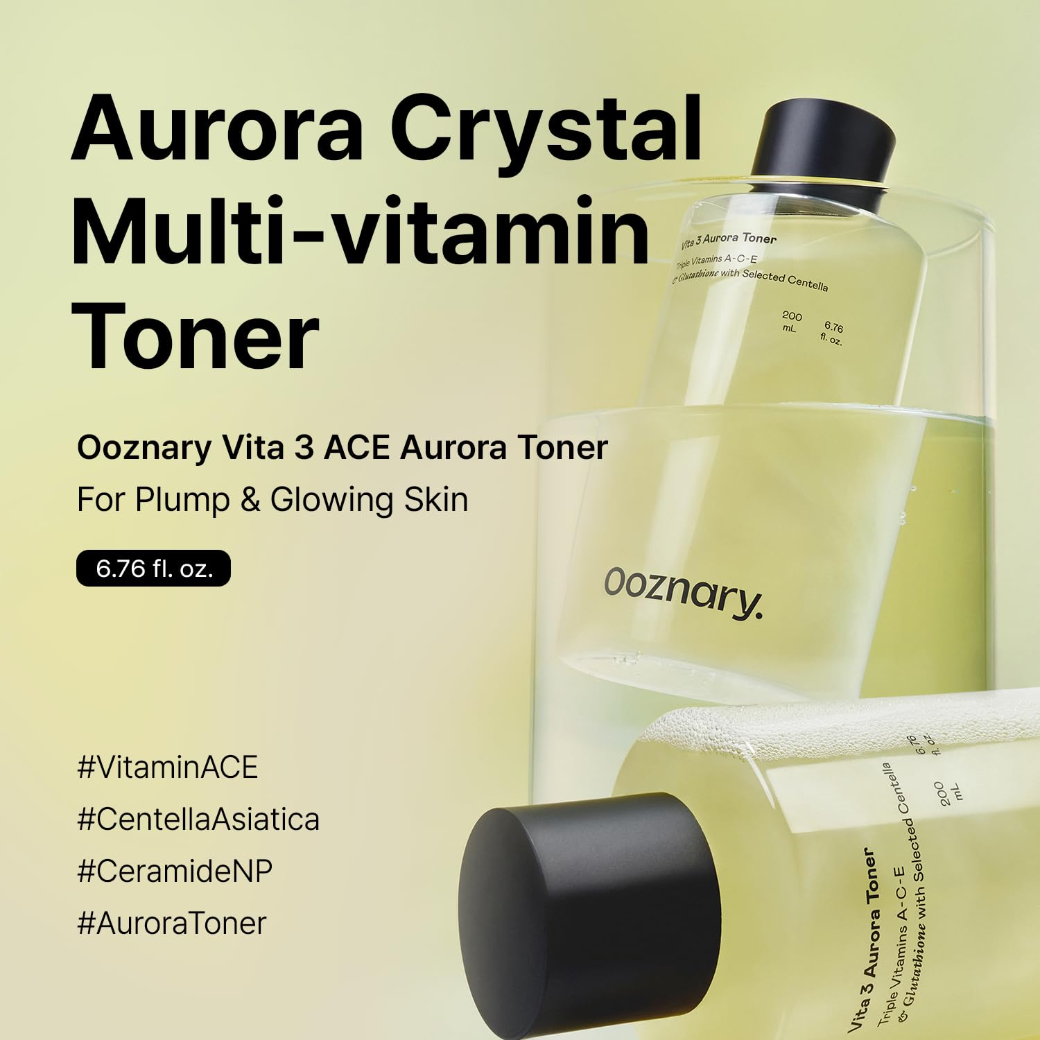 OOZNARY Vita 3 Aurora Toner – Vitamin ACE, Triple Centella & Sea Buckthorn for Radiant Glow