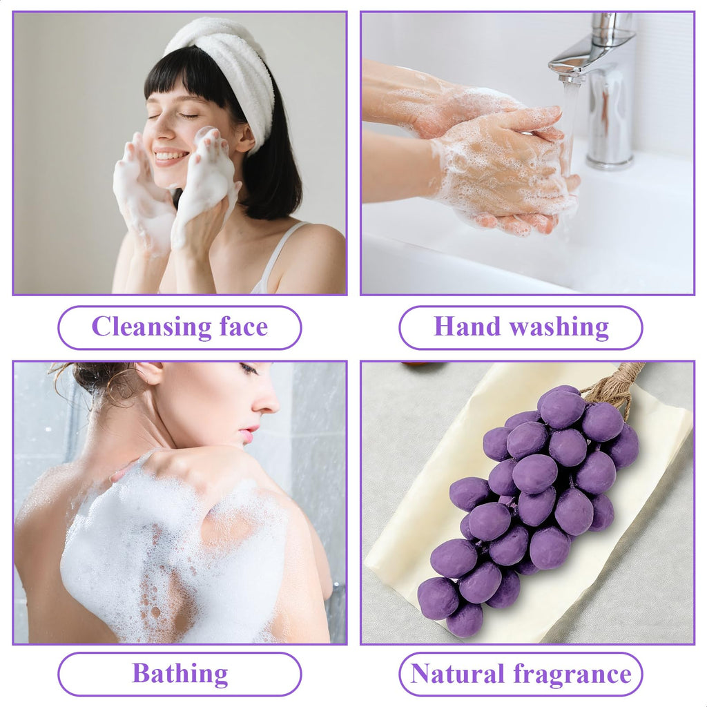 Opity Handmade Grape Soap on a Rope – Decorative Bar for Hands & Bath